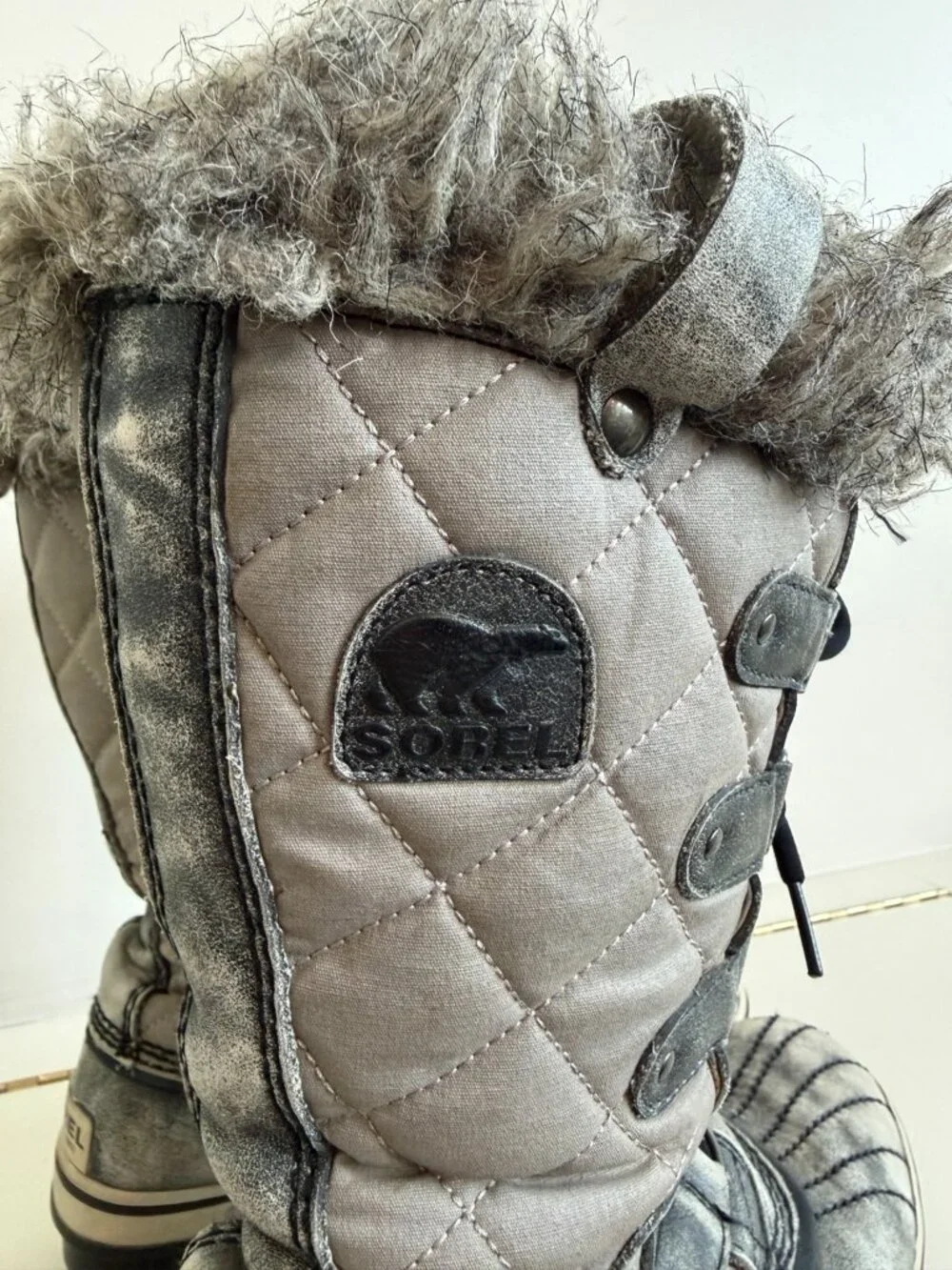 SOREL Tofino Waterproof Winter Snow Boots Faux Fur Gray Women’s 7